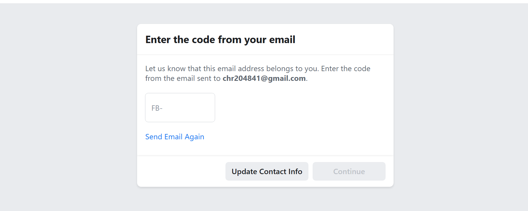 enter verification code