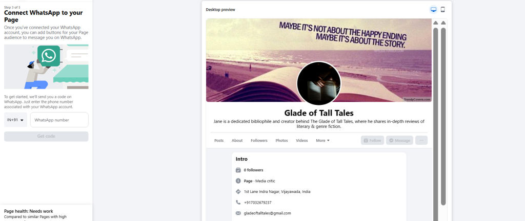 connect whatsapp to facebook page